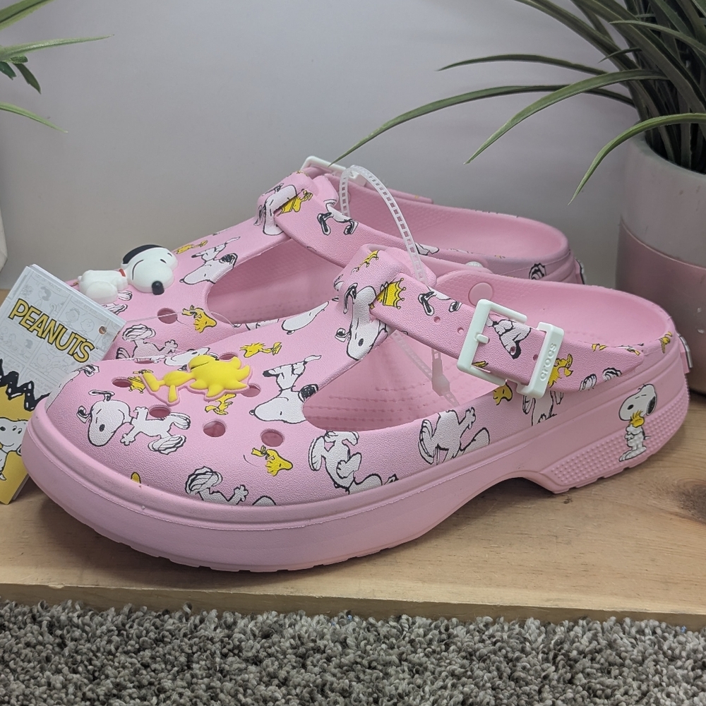 Crocs Peanuts Limited Edition Women's Size 11 Pink Mary Jane Sandals PRICE FIRM